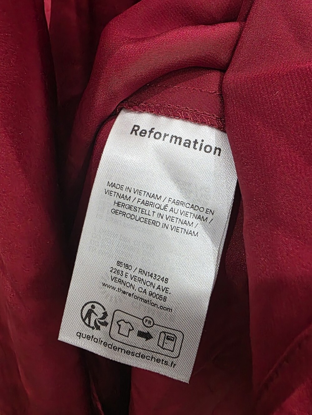 Reformation Red Jeany Silk Dress - Picture 8 of 9
